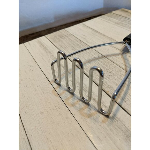 Vintage EKCO #7 Potato Vegetable Masher Black Handle Utensil 9" - Picture 5 of 6